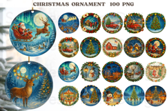 Watercolor Christmas Ornament PNG, Vintage Holiday Clipart Product Image 2