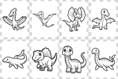 Cute Dinosaur Coloring Pages | kids cartoon line art animal Product Image 5