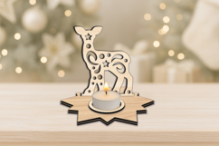 Winter Pattern Fawn Candle Holder SVG Christmas Holiday Gift Product Image 4