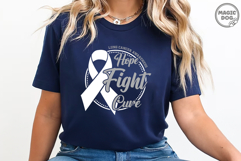 Lung Cancer Awareness Hope Fight Cure White Ribbon Product Image 4