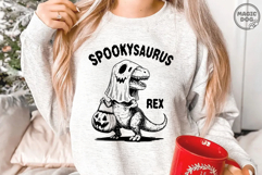 Halloween Dinosaur|Spookysaurus Rex|Funny T Rex Ghost SVG Product Image 5