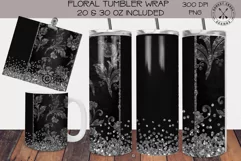 Glitter Floral Tumbler Wrap|20 & 30 OZ Skinny Tumbler Design Product Image 2