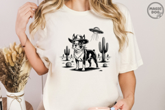 Vintage Boston Terrier Cowboy Retro Western Dog Doxie UFO Product Image 4
