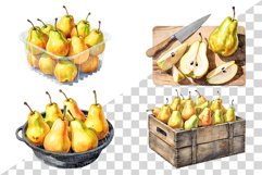 Yellow Pear | Watercolor fruit fresh harvest farm garden png Product Image 4