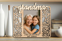 Grandma Granddaughter SVG Photo Frame Picture Board Laser Product Image 4
