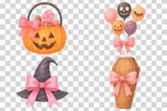 Cute Pink Ribbon Halloween | Witch Hat Jack o&#039; Lantern PNG Product Image 4