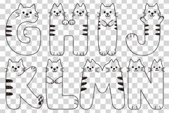 Cat Line Font | Cute Alphabet SVG Numbers EPS Clipart Kitten Product Image 4
