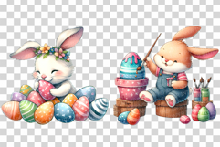 Easter Bunny PNG | Cute Watercolor Rabbit Clipart Spring Egg Product Image 4