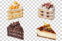 Slice Cake | Watercolor Sweet Bakery Dessert Fruit Chocolate Product Image 4