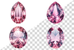 Pink Gemstone | Watercolor ClipArt PNG Jewel Crystal Crystal Product Image 3