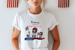 Raising Little Firecrackers | Patriotic Mom Skeleton Family Product Image 1