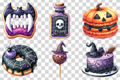 Halloween Gothic Dessert | Watercolor cup Cake donut ice PNG Product Image 4