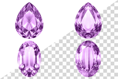 Purple Gemstone | Watercolor ClipArt PNG Jewel Crystal Cryst Product Image 4