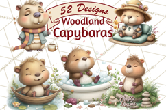 Whimsical Capybara Clip Art PNG for Cozy Hygge Prints Product Image 1