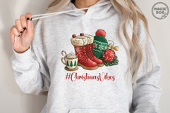 Christmas Vibes PNG|Cozy Winter Boots and Cocoa Clipart Product Image 4