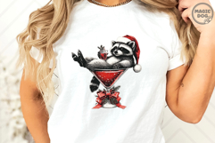 Christmas Santa Raccoon Cocktail|Festive Holiday Drink PNG Product Image 4