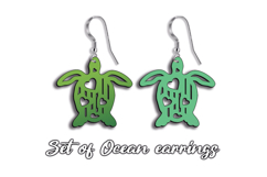 SVG Turtle Heart Ocean Pattern Earring Laser Gift Maritime Product Image 1