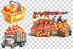 Peach PNG | Watercolor Fruit Summer Fresh Produce Clipart Product Image 4
