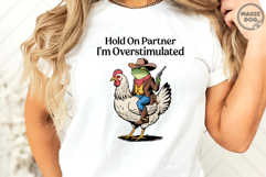 Hold On Partner I&#039;m Overstimulated|Cowboy Frog Riding Chick Product Image 4