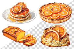 Orange Dessert | Watercolor citrus bakery sweets food png Product Image 4