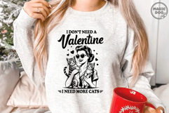 Retro Cat Mom Valentine Tabby Cat Lover|Anti Vlentine SVG Product Image 3