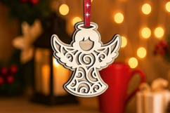 Holy Angel SVG Laser Christmas Tree Ornament Holiday Present Product Image 3
