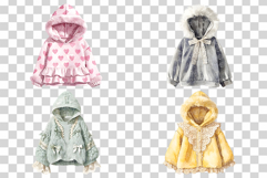 Girl's Winter Hoodie | watercolor clipart cute pastel hoodie Product Image 4