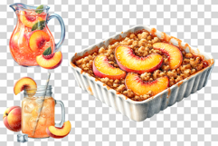 Peach Dessert | Watercolor Fruit Summer Sweet Bakery PNG Product Image 4