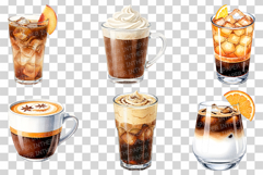 Watercolor Coffee | Latte Espresso Cappuccino Mocha Iced PNG Product Image 4