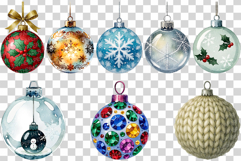 Christmas Tree Ball | Watercolor Ornament Clip art Holiday Product Image 4