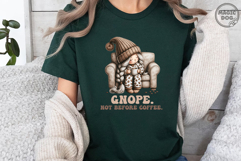 Gnope Not Before Coffee|Cute Coffee Gnome Girl|Cozy Winter Product Image 4