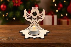 SVG Laser Angel Star Desgin Candle Holder Christmas Holiday Product Image 4