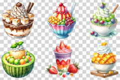 Global Shaved Ice Dessert | Watercolor Bingsoo Kakigori PNG Product Image 4