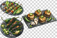 Jalapeno Pepper Cuisine | Watercolor Food Recipe Pickle PNG Product Image 4