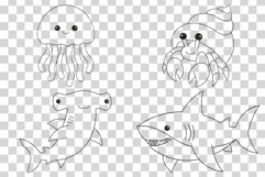 Cute Sea Animal Coloring Pages | Dolphin Shark Turtle Whale Product Image 4