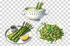 Asparagus Cuisine | Watercolor Food Clipart Steak Epp PNG Product Image 4