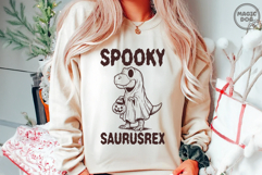 Halloween Dinosaur|Spookysaurus Rex|Funny T Rex Ghost SVG Product Image 4