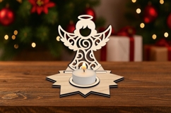 Angel Merry Christmas Candle Holder SVG Laser Holiday Gift Product Image 4
