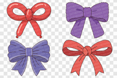 Cute Bow | Clipart SVG EPS PNG Ribbon Heart Polka Dot Stripe Product Image 4