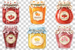 Handmade Jam Bottle | Watercolor png Glass Jar Mango Berry Product Image 4