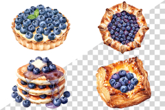 Blueberry Desserts PNG | Watercolor Clipart Cup cake Cheese Product Image 4