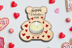 St. Valentine's Day Candle Holder Bear Laser SVG Love Gift Product Image 4