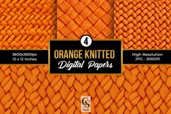 Orange Woven Knitted Digital Papers Product Image 1