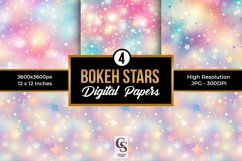 Pastel Bokeh Stars Pattern Digital Papers Product Image 1