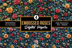 Embossed 3D Roses Seamless Patterns Product Image 1