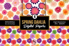 Spring Dahlia Flowers Seamless Patterns Product Image 1