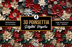 Poinsettia 3D Flowers Seamless Patterns Product Image 1