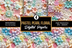 Pastel Pearl Flowers Seamless Patterns Product Image 1