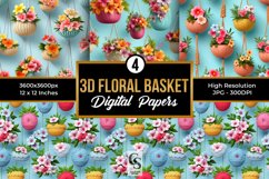 Hanging Summer Floral Baskets Seamless Patterns Product Image 1