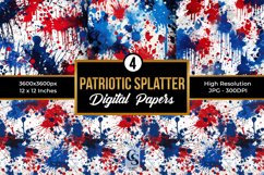Patriotic Red Blue Splatter Digital Papers Product Image 1